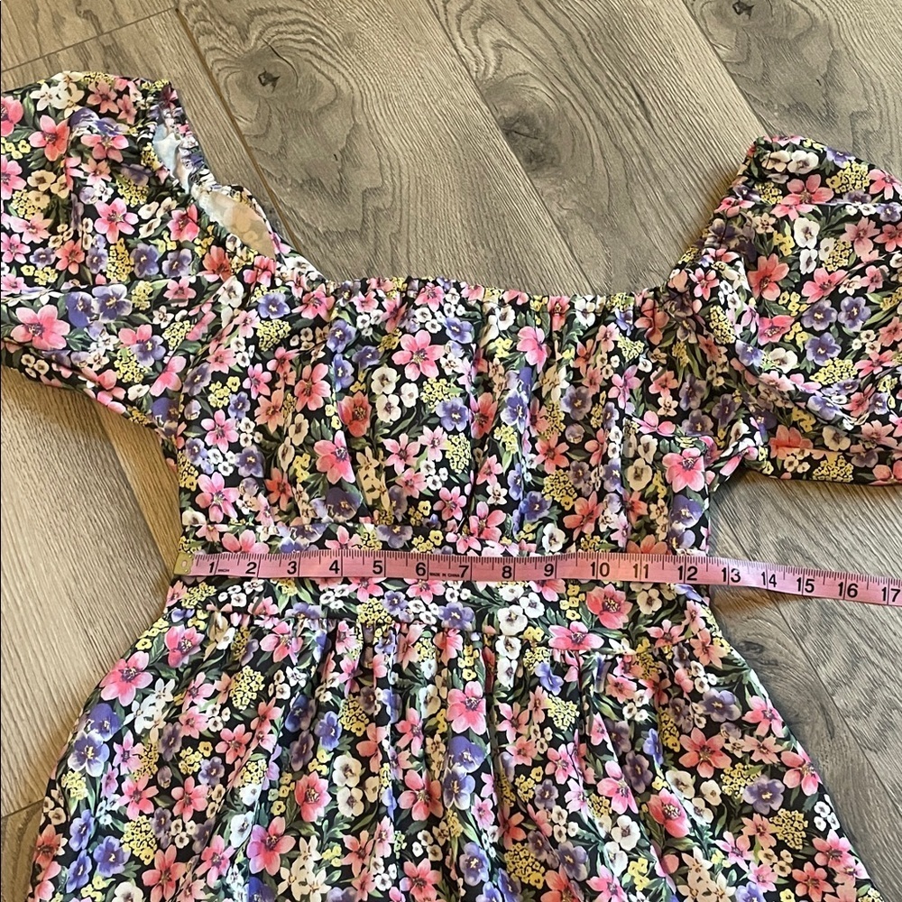 Velvet Torch Floral Puff Sleeve Mini Dress - Picture 7 of 11